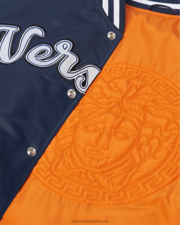 oblečenie X8X8P1230 Versace univerzitná nylonová bomber bunda Modrá muži