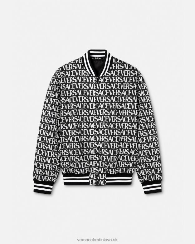 oblečenie X8X8P1238 Versace celoplošná bomber bunda čierna a tlač muži