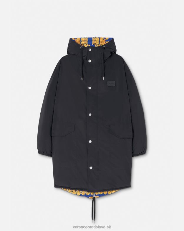 oblečenie X8X8P1239 Versace obojstranná parka barocco 660 puffer modrá a zlatá muži