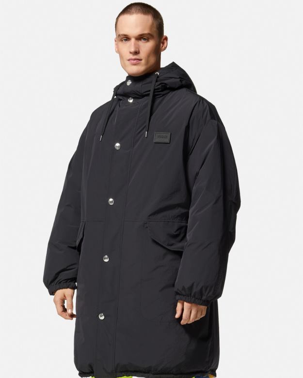 oblečenie X8X8P1239 Versace obojstranná parka barocco 660 puffer modrá a zlatá muži