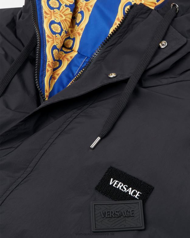 oblečenie X8X8P1239 Versace obojstranná parka barocco 660 puffer modrá a zlatá muži