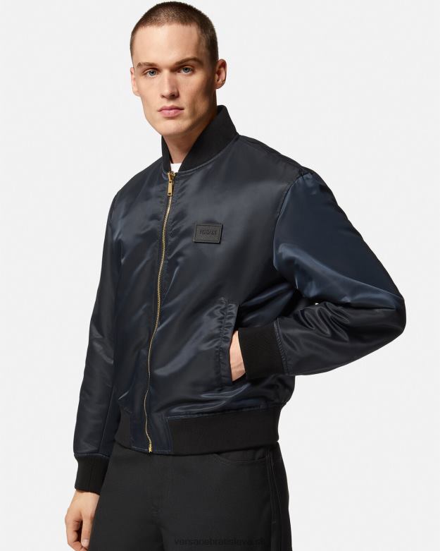 oblečenie X8X8P1240 Versace obojstranná bomber bunda barocco 660 modrá a zlatá muži