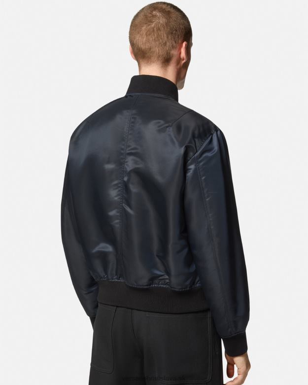 oblečenie X8X8P1240 Versace obojstranná bomber bunda barocco 660 modrá a zlatá muži