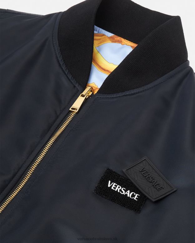 oblečenie X8X8P1240 Versace obojstranná bomber bunda barocco 660 modrá a zlatá muži