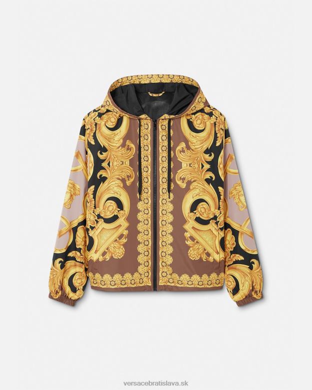 oblečenie X8X8P1241 Versace bunda barocco 660 windbreaker hnedá a zlatá muži