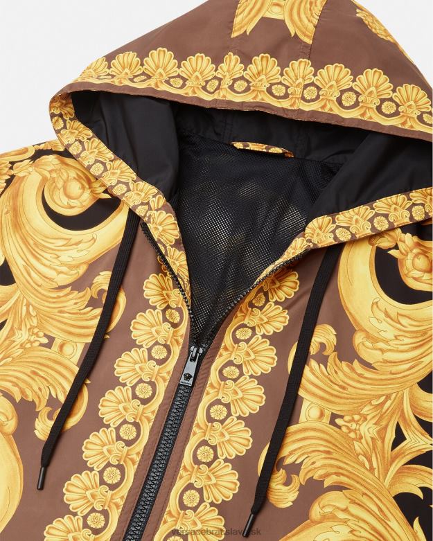 oblečenie X8X8P1241 Versace bunda barocco 660 windbreaker hnedá a zlatá muži
