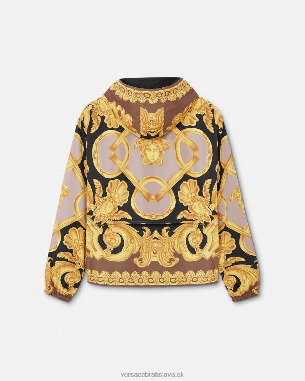 oblečenie X8X8P1241 Versace bunda barocco 660 windbreaker hnedá a zlatá muži
