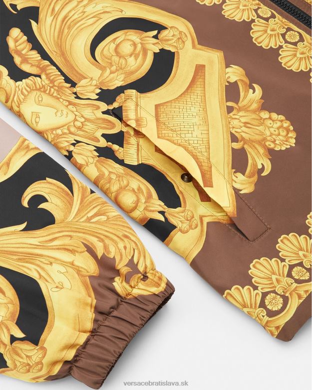 oblečenie X8X8P1241 Versace bunda barocco 660 windbreaker hnedá a zlatá muži