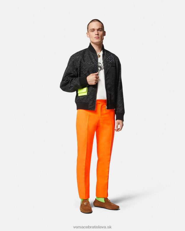 oblečenie X8X8P1246 Versace obojstranná bomber bunda la greca čierna muži