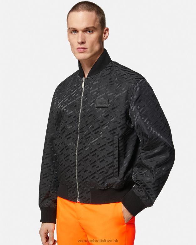 oblečenie X8X8P1246 Versace obojstranná bomber bunda la greca čierna muži