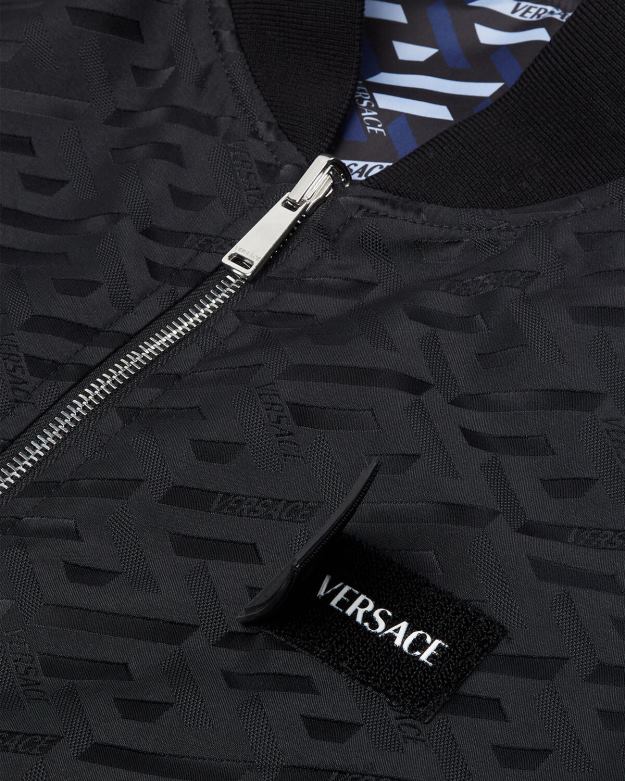 oblečenie X8X8P1246 Versace obojstranná bomber bunda la greca čierna muži