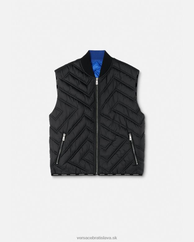 oblečenie X8X8P1247 Versace la greca puffer vesta čierna muži