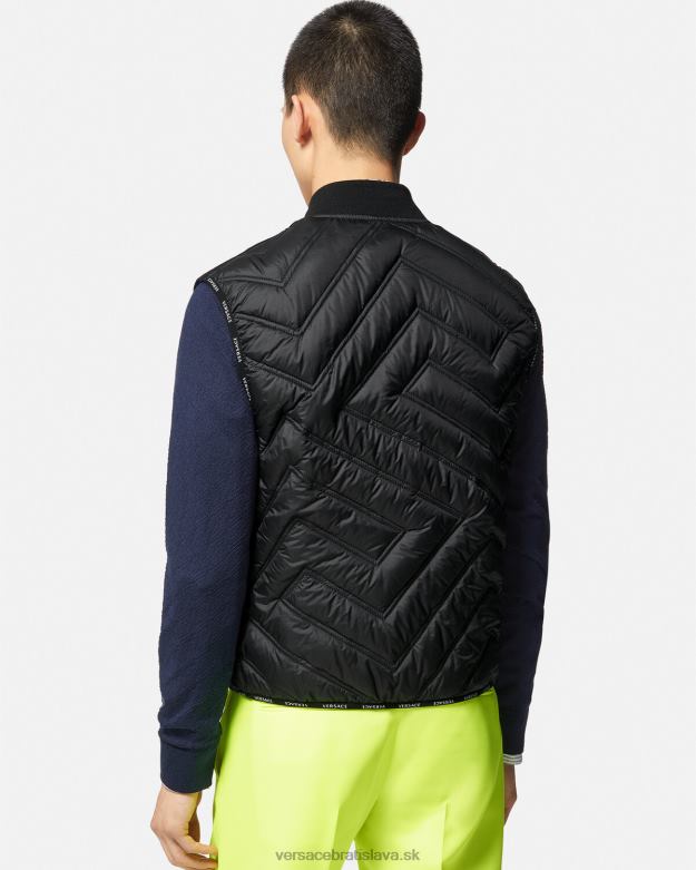 oblečenie X8X8P1247 Versace la greca puffer vesta čierna muži