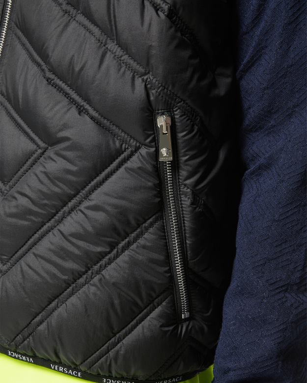 oblečenie X8X8P1247 Versace la greca puffer vesta čierna muži