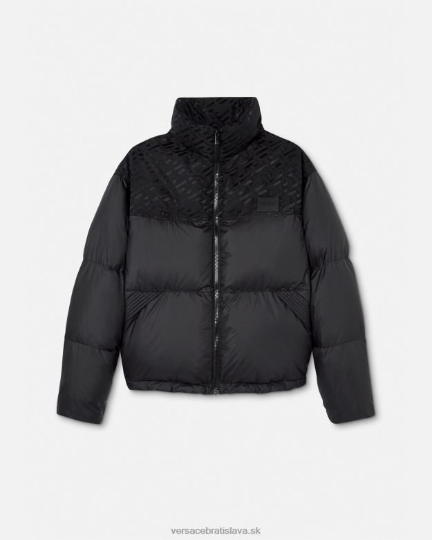 oblečenie X8X8P1248 Versace la greca puffer bunda čierna muži