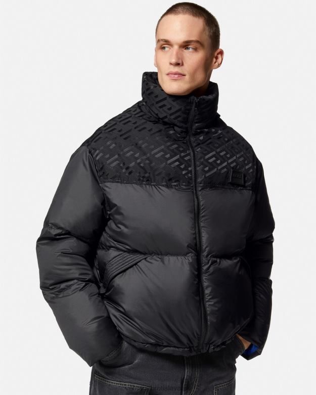 oblečenie X8X8P1248 Versace la greca puffer bunda čierna muži