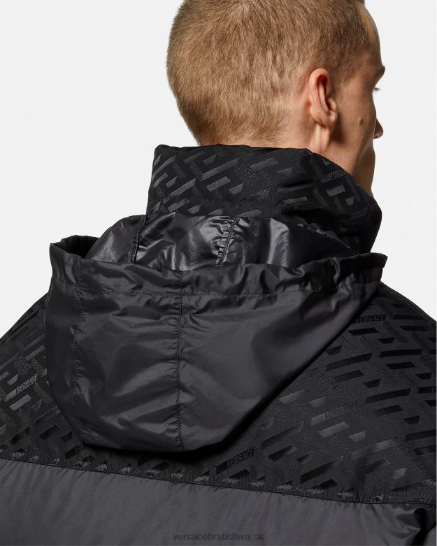 oblečenie X8X8P1248 Versace la greca puffer bunda čierna muži