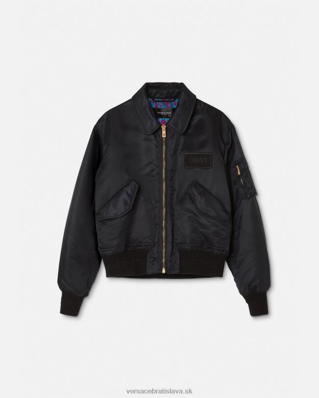 oblečenie X8X8P1250 Versace bomber bunda s logom čierna muži