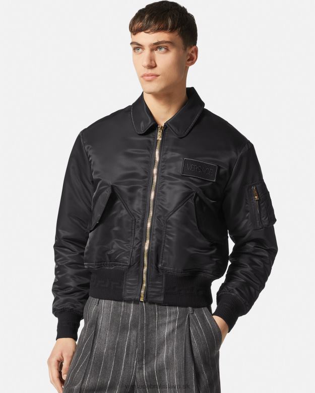 oblečenie X8X8P1250 Versace bomber bunda s logom čierna muži