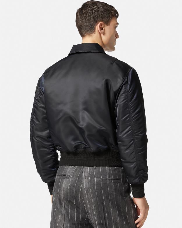 oblečenie X8X8P1250 Versace bomber bunda s logom čierna muži
