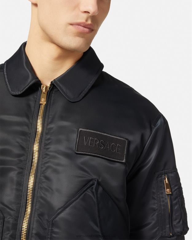 oblečenie X8X8P1250 Versace bomber bunda s logom čierna muži
