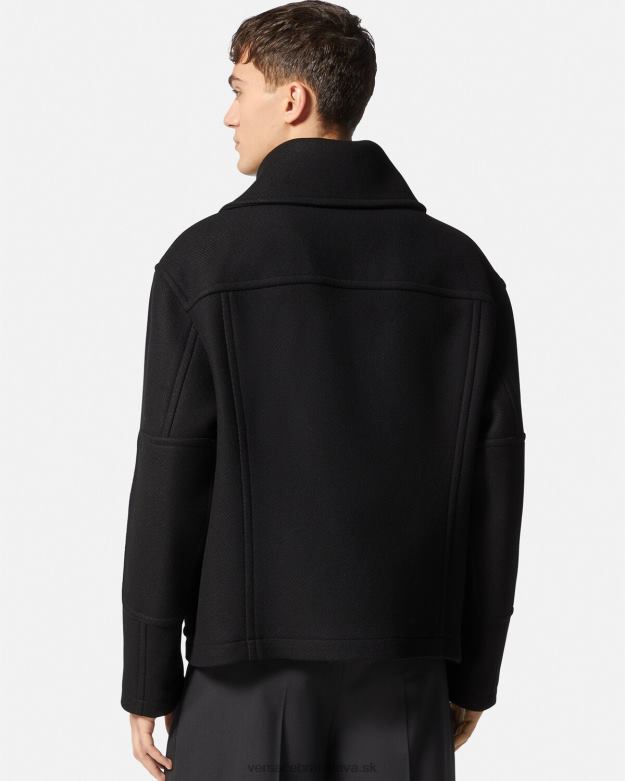 oblečenie X8X8P1251 Versace bunda z medúzovej vlny čierna muži