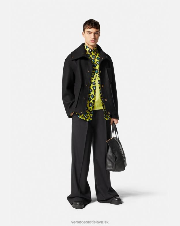 oblečenie X8X8P1251 Versace bunda z medúzovej vlny čierna muži