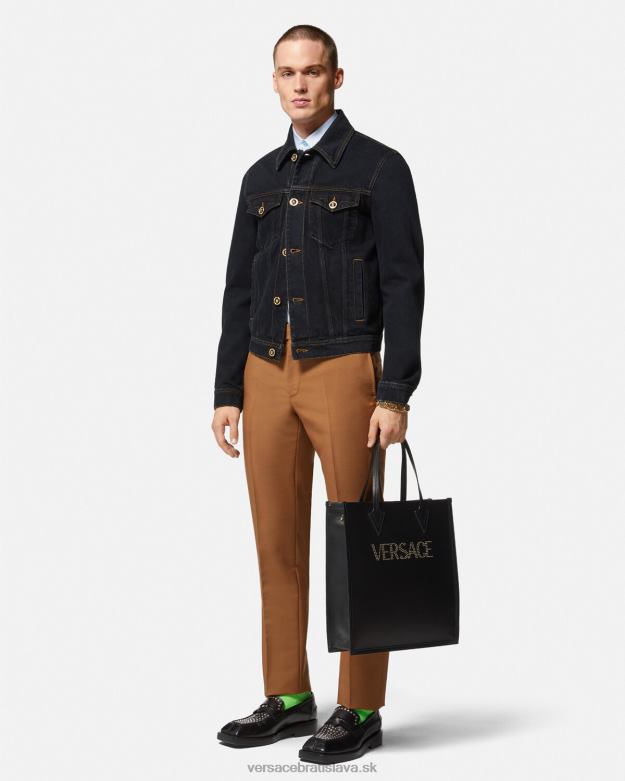 oblečenie X8X8P1252 Versace džínsová bunda medusa čierna muži