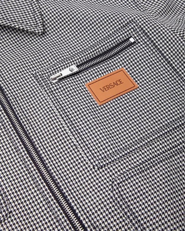 oblečenie X8X8P1259 Versace blúznová bunda na zips houndstooth čierna biela muži