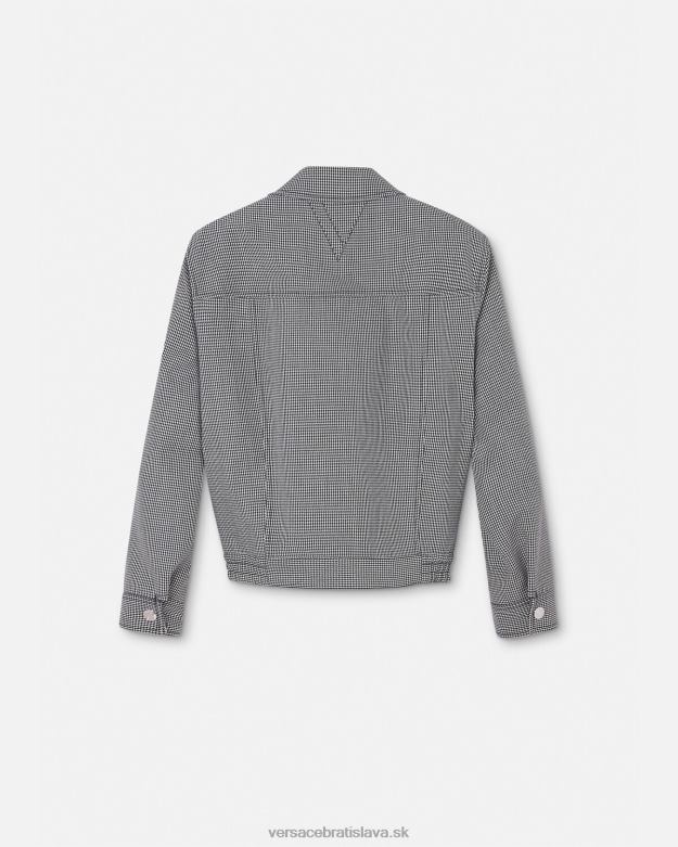 oblečenie X8X8P1259 Versace blúznová bunda na zips houndstooth čierna biela muži