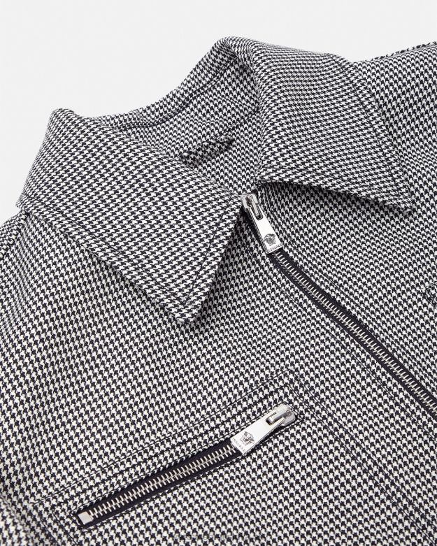 oblečenie X8X8P1259 Versace blúznová bunda na zips houndstooth čierna biela muži