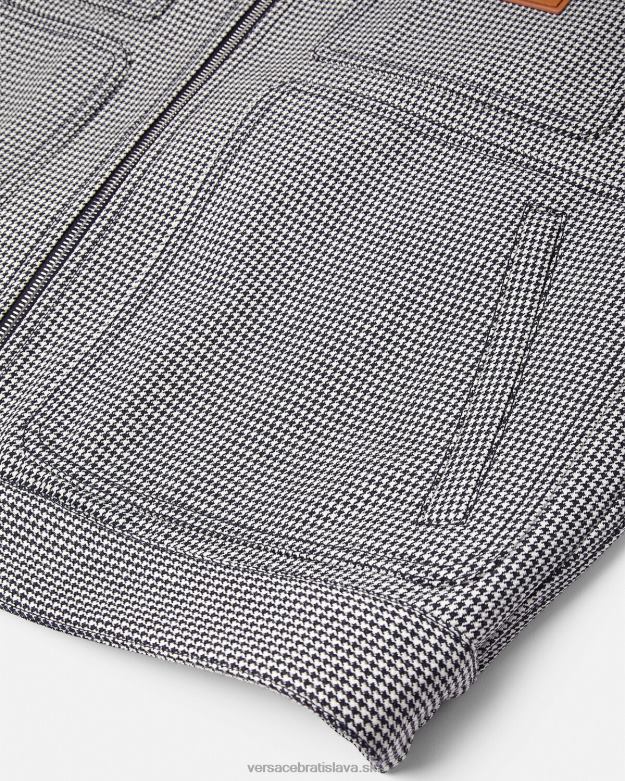 oblečenie X8X8P1259 Versace blúznová bunda na zips houndstooth čierna biela muži