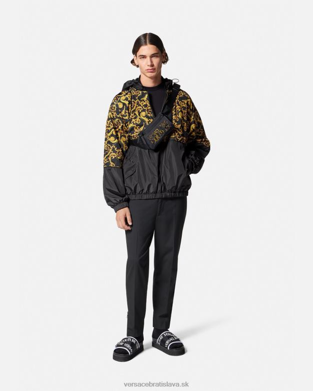 oblečenie X8X8P2380 Versace skica couture bunda s kapucňou čierne zlato muži