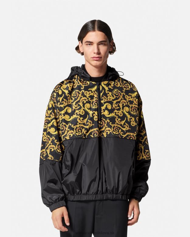 oblečenie X8X8P2380 Versace skica couture bunda s kapucňou čierne zlato muži