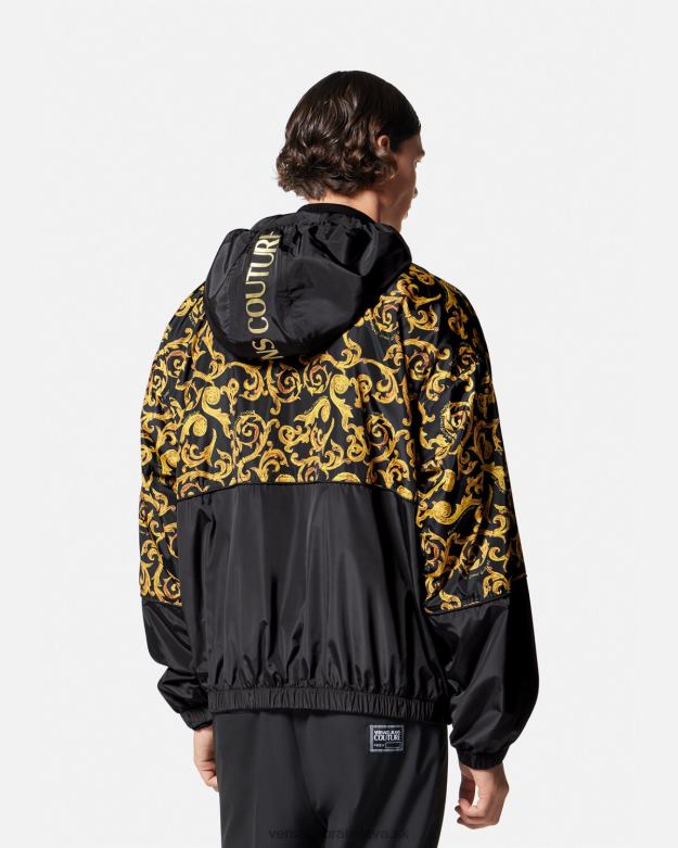 oblečenie X8X8P2380 Versace skica couture bunda s kapucňou čierne zlato muži