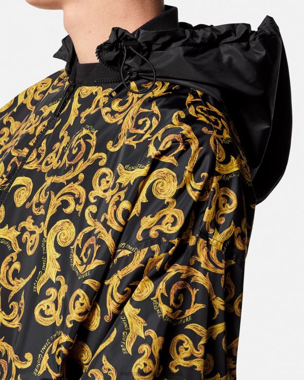 oblečenie X8X8P2380 Versace skica couture bunda s kapucňou čierne zlato muži