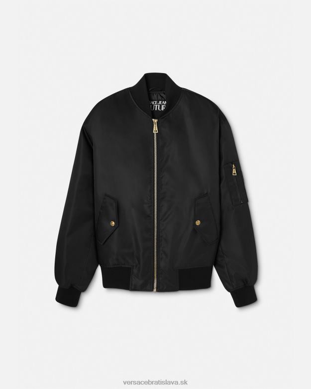 oblečenie X8X8P2417 Versace bomberová bunda s logom čierne zlato muži