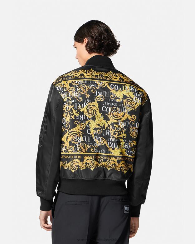 oblečenie X8X8P2417 Versace bomberová bunda s logom čierne zlato muži