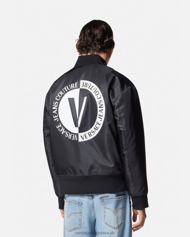 oblečenie X8X8P2418 Versace bomberová bunda so znakom v čierna muži