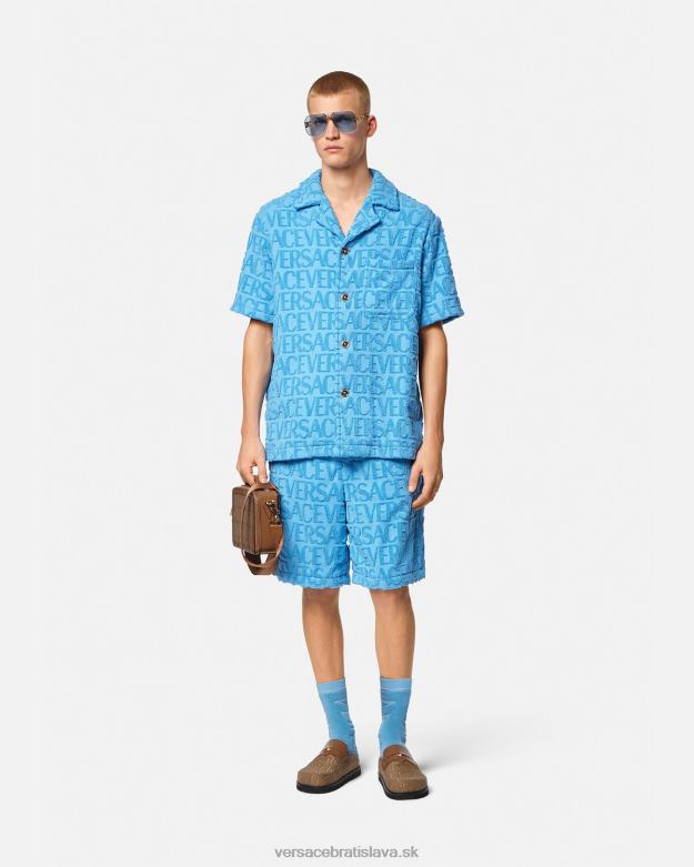 oblečenie X8X8P1280 Versace celoplošné uterákové tričko svetlo modrá muži