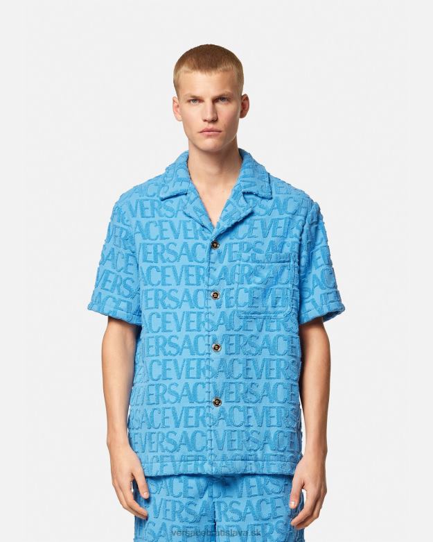 oblečenie X8X8P1280 Versace celoplošné uterákové tričko svetlo modrá muži