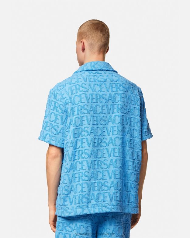 oblečenie X8X8P1280 Versace celoplošné uterákové tričko svetlo modrá muži
