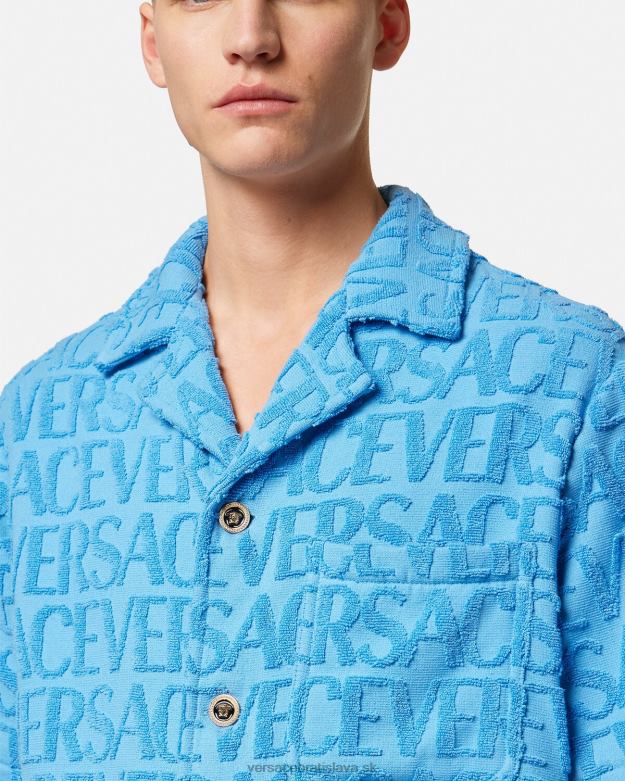 oblečenie X8X8P1280 Versace celoplošné uterákové tričko svetlo modrá muži