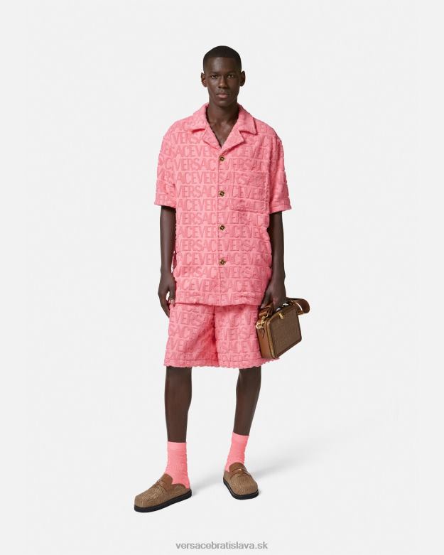oblečenie X8X8P1281 Versace celoplošné uterákové tričko Ružová muži