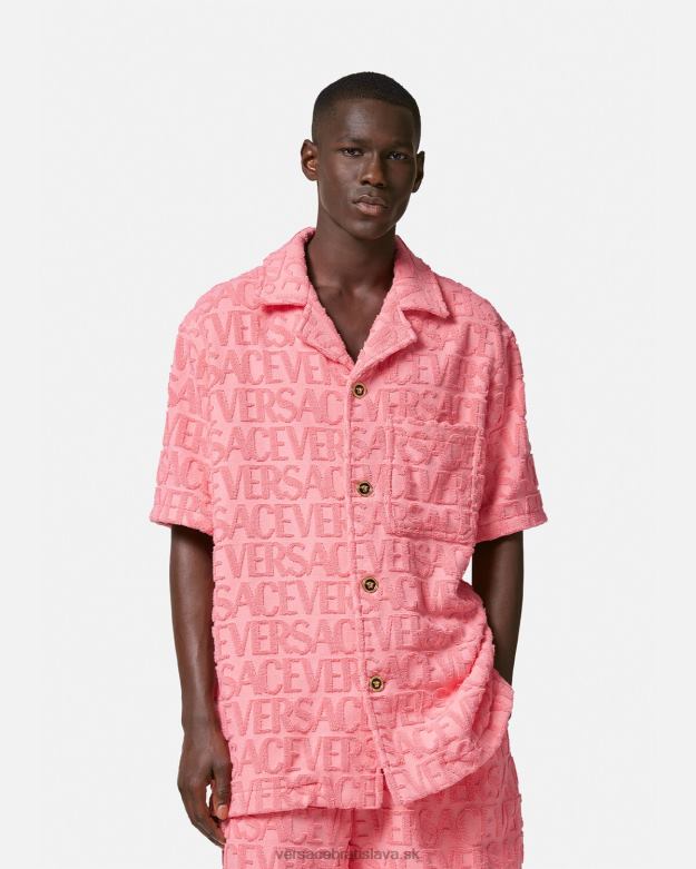 oblečenie X8X8P1281 Versace celoplošné uterákové tričko Ružová muži