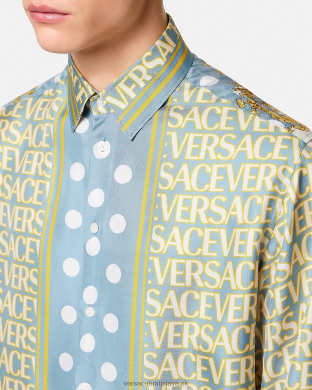 oblečenie X8X8P1284 Versace celoplošná hodvábna košeľa vytlačiť muži
