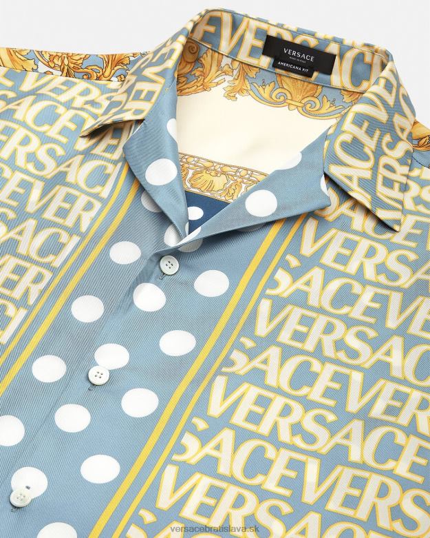 oblečenie X8X8P1285 Versace celoplošná hodvábna košeľa vytlačiť muži