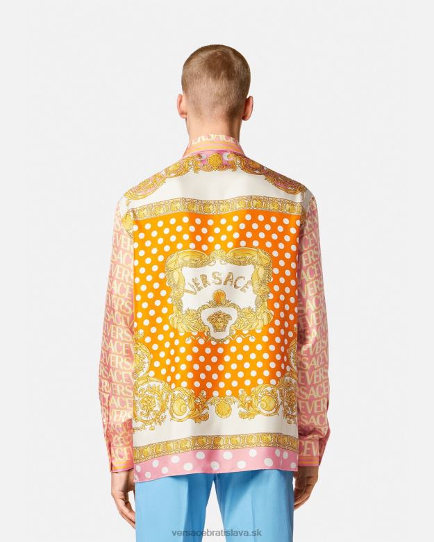 oblečenie X8X8P1286 Versace celoplošná hodvábna košeľa vytlačiť muži