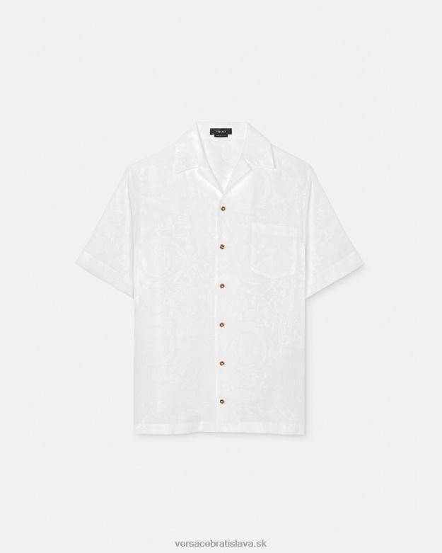 oblečenie X8X8P1290 Versace košeľa s barokovou siluetou biely muži