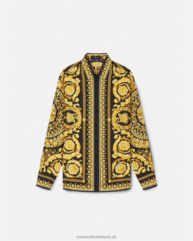 oblečenie X8X8P1296 Versace baroková hodvábna košeľa vytlačiť muži